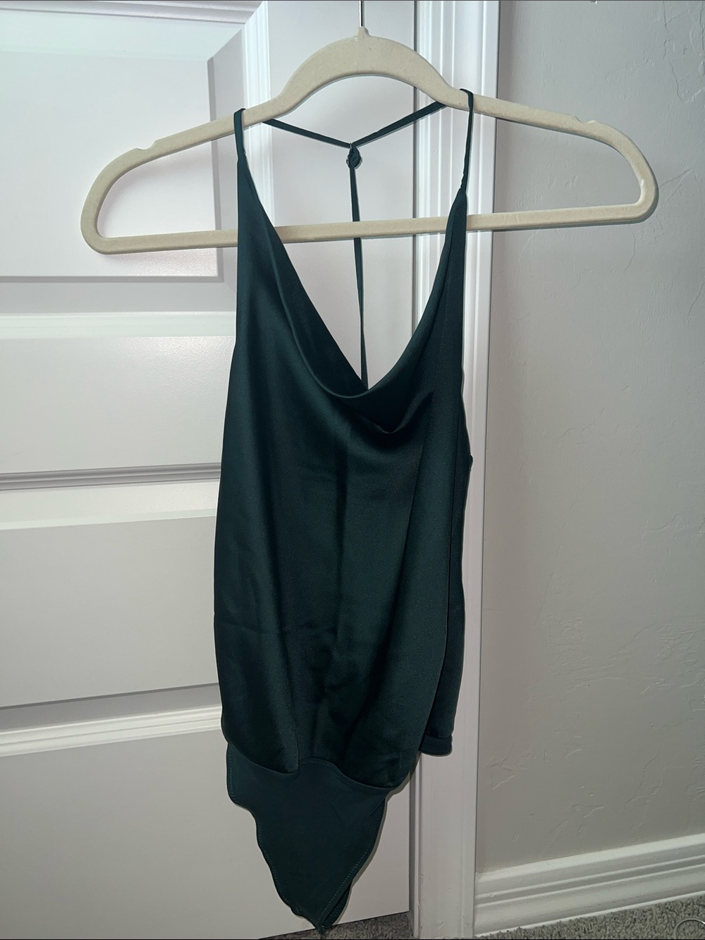 Abercrombie and Fit h Emerald Green Satin Cowl Neck Camisole